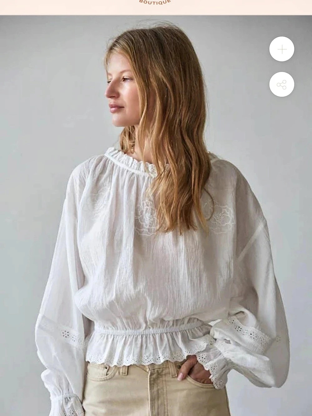 By Together Eyelet Embroidered Blouse in White NWT